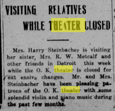 O.K. Theater - Feb 20 1914 Remodel